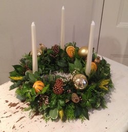 Candle Lit Wreath