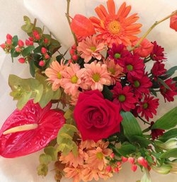 Orange and Red Mixed Bouquet